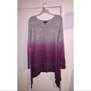 Torrid Ombré Long Sleeved Shark Bite Shirt Size 0